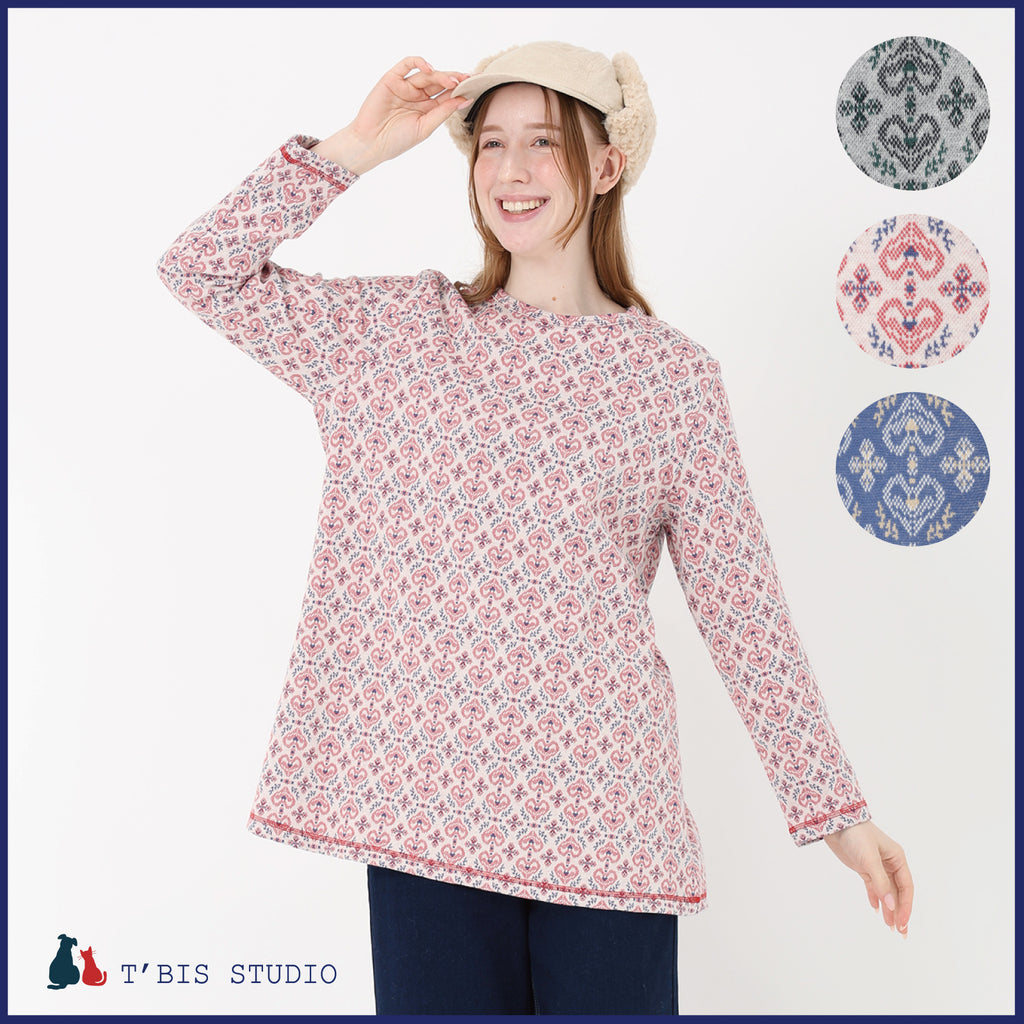 ハート柄　ジャガード　チュニック