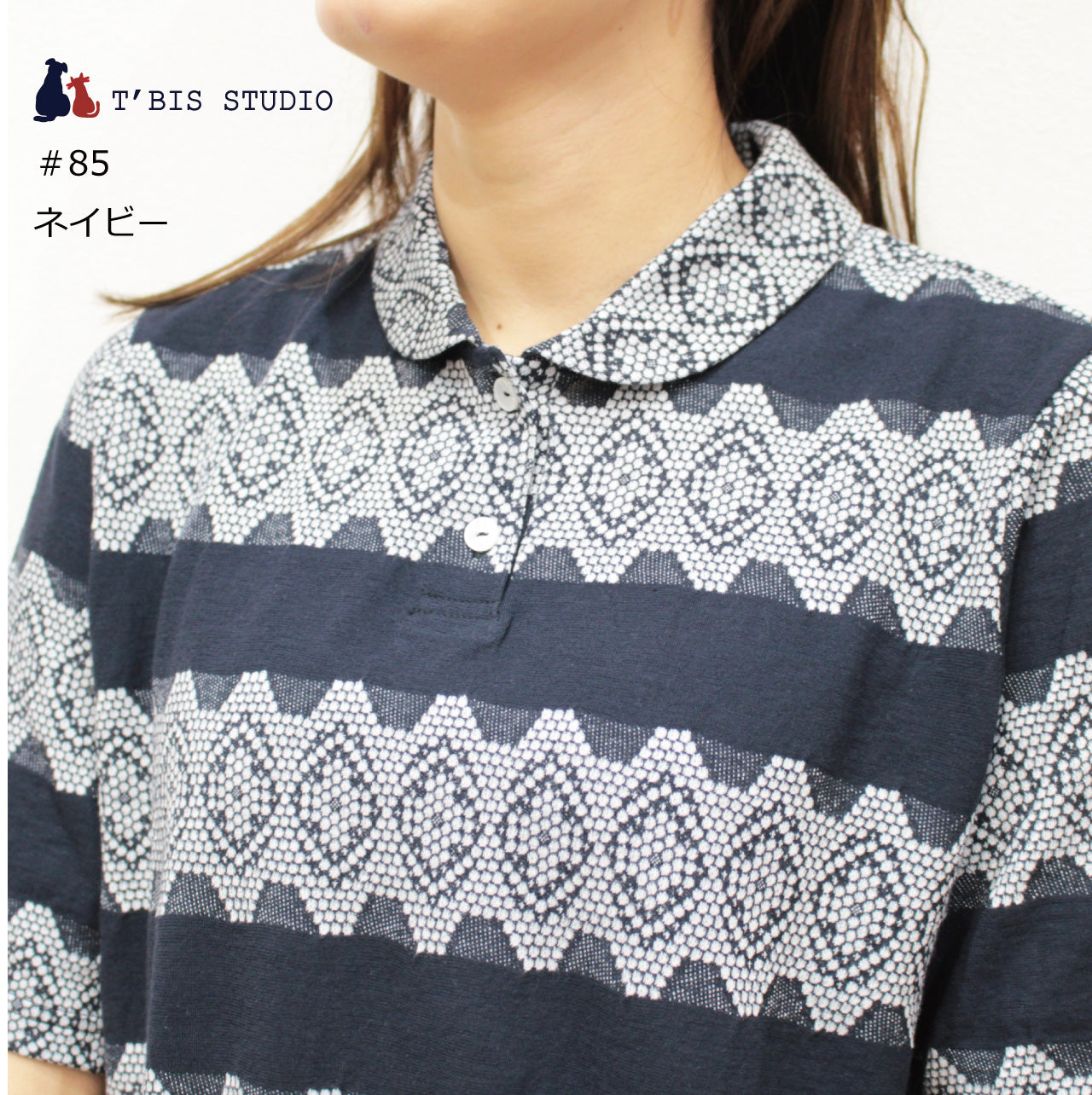 日本製/レースボーダー強撚丸衿ポロシャツ 153505 – T'BIS STUDIO(ﾃｨｰ