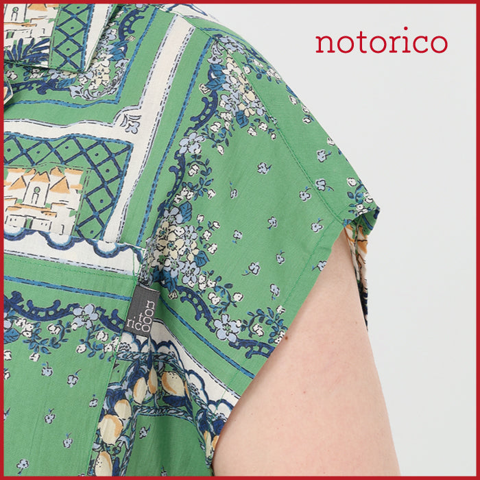 notorico ヨーロッパ調パッチワークテイラードチュニックシャツ 754178